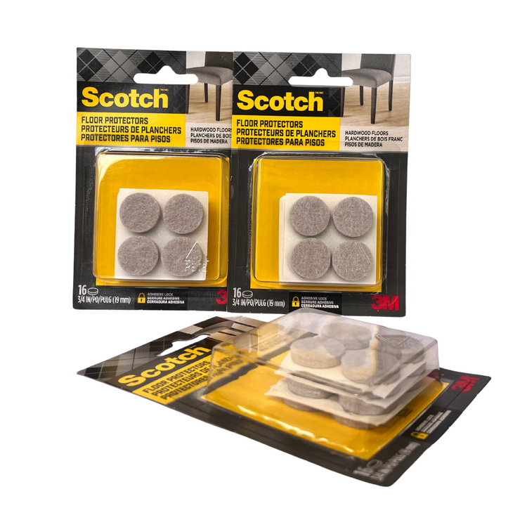 SCOTCH ROUND FELT PADS, SP805-NA, 3/4 IN, BEIGE, 16/P