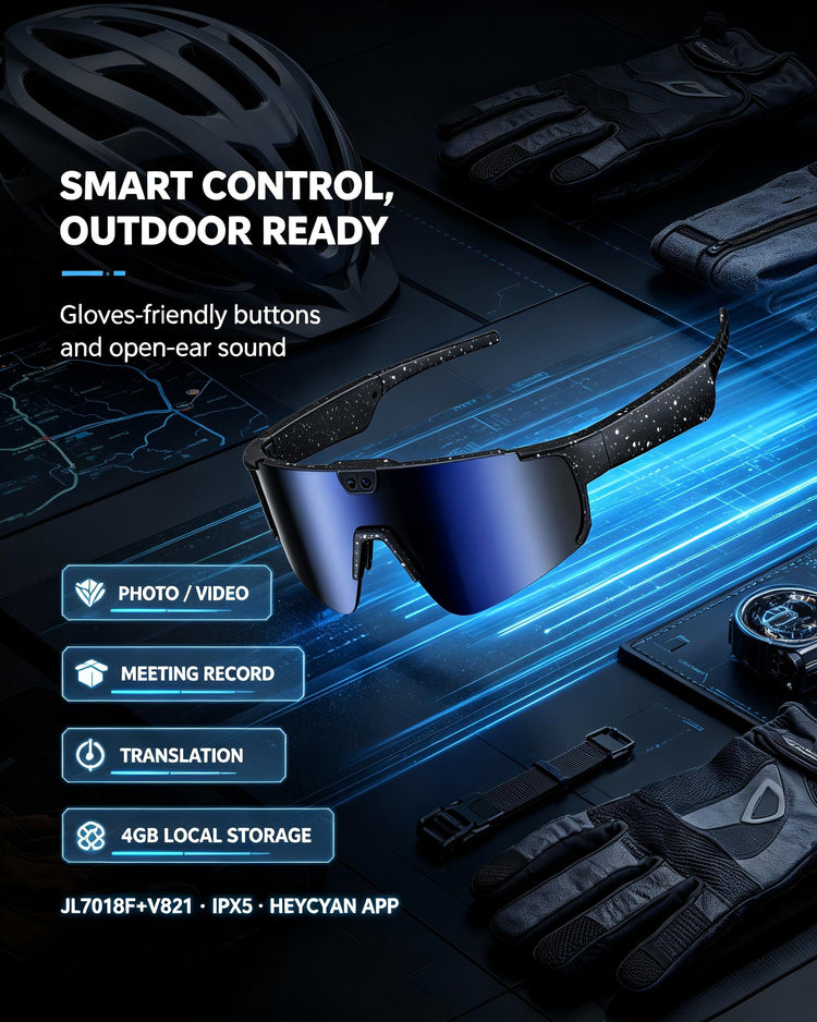 FONTE SMART WEARABLE AI GLASS - G11 - BLACK